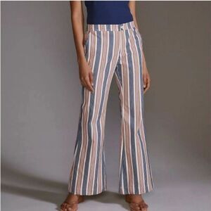 Anthropologie Low-Rise Striped Women's Flared Pants NWT